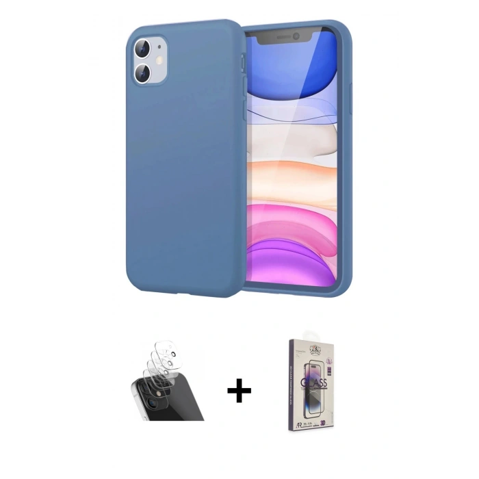 MARSİLYAN™- iPhone 11 Kılıf Kozmos Yansıma Özel Seri - Siyah Bilvis 3D Cam Ekran Koruyucu + Kamera Lens Koruma Cam - SF