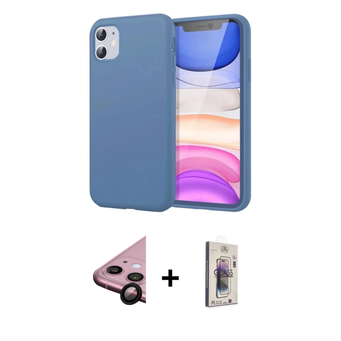MARSİLYAN™- iPhone 11 Kılıf Kozmos Yansıma Özel Seri - Siyah Bilvis 3D Cam Ekran Koruyucu + Raze Metal Kamera Lens - SH