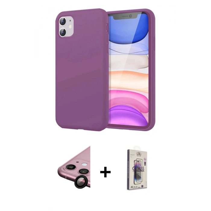 MARSİLYAN™- iPhone 11 Kılıf Kozmos Yansıma Özel Seri - Siyah Bilvis 3D Cam Ekran Koruyucu + Raze Metal Kamera Lens - SH