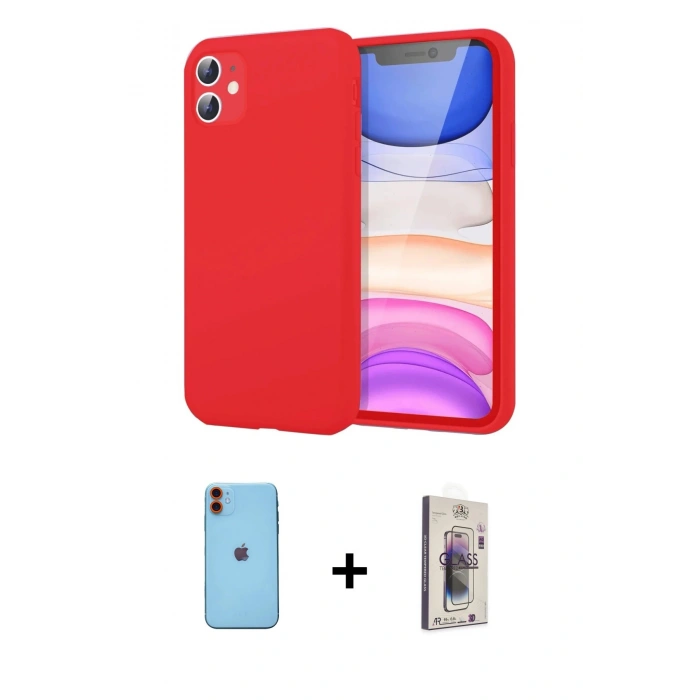MARSİLYAN™- iPhone 11 Kılıf Kozmos Yansıma Özel Seri - Siyah Bilvis 3D Cam Ekran Koruyucu + Neon Fosforlu Kamera Lens - TU
