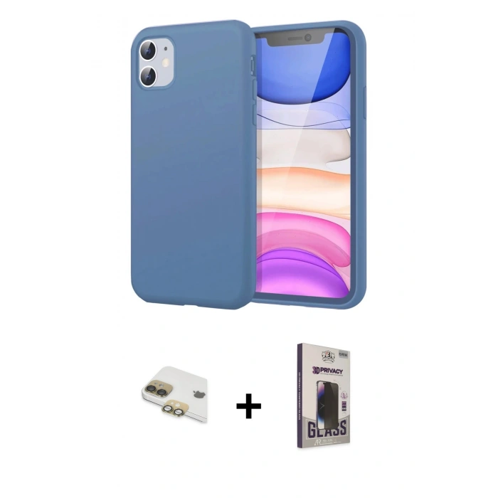 MARSİLYAN™- iPhone 11 Kılıf Kozmos Yansıma Özel Seri - Siyah Bilvis Hayalet Cam Ekran Koruyucu + Pers Alüminyum Kamera Lens - GD