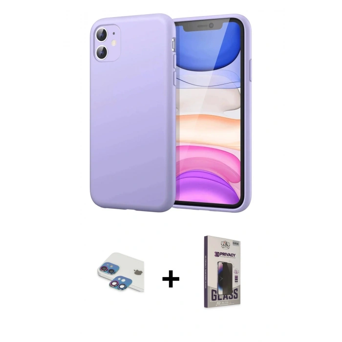 MARSİLYAN™- iPhone 11 Kılıf Kozmos Yansıma Özel Seri - Siyah Bilvis Hayalet Cam Ekran Koruyucu + Pers Alüminyum Kamera Lens - GI