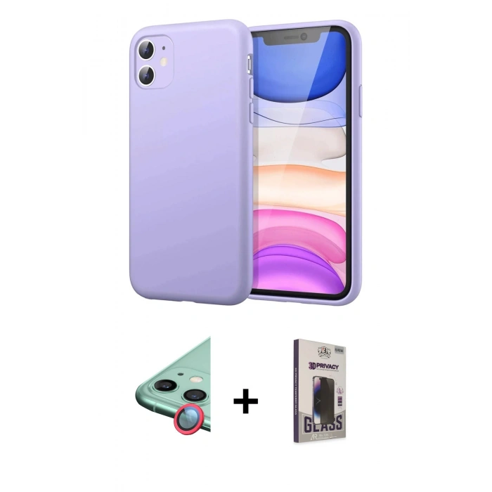 MARSİLYAN™- iPhone 11 Kılıf Kozmos Yansıma Özel Seri - Siyah Bilvis Hayalet Cam Ekran Koruyucu + Raze Metal Kamera Lens - KI