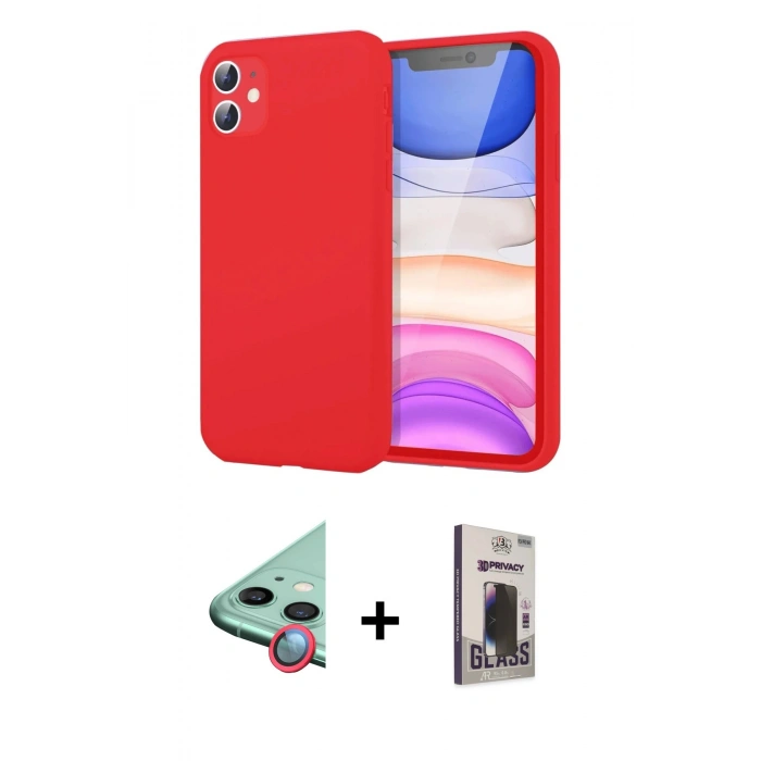 MARSİLYAN™- iPhone 11 Kılıf Kozmos Yansıma Özel Seri - Siyah Bilvis Hayalet Cam Ekran Koruyucu + Raze Metal Kamera Lens - KI