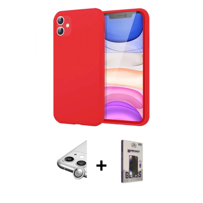 MARSİLYAN™- iPhone 11 Kılıf Kozmos Yansıma Özel Seri - Siyah Bilvis Hayalet Cam Ekran Koruyucu + Raze Metal Kamera Lens - GS