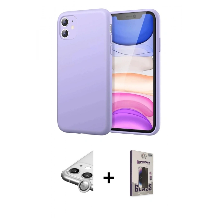 MARSİLYAN™- iPhone 11 Kılıf Kozmos Yansıma Özel Seri - Siyah Bilvis Hayalet Cam Ekran Koruyucu + Raze Metal Kamera Lens - GS