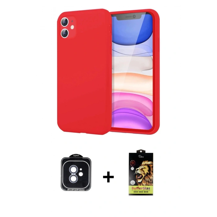 MARSİLYAN™- iPhone 11 Kılıf Kozmos Yansıma Özel Seri - Siyah Buffer Cam Ekran Koruyucu + PVD Metal Kamera Lens - MI