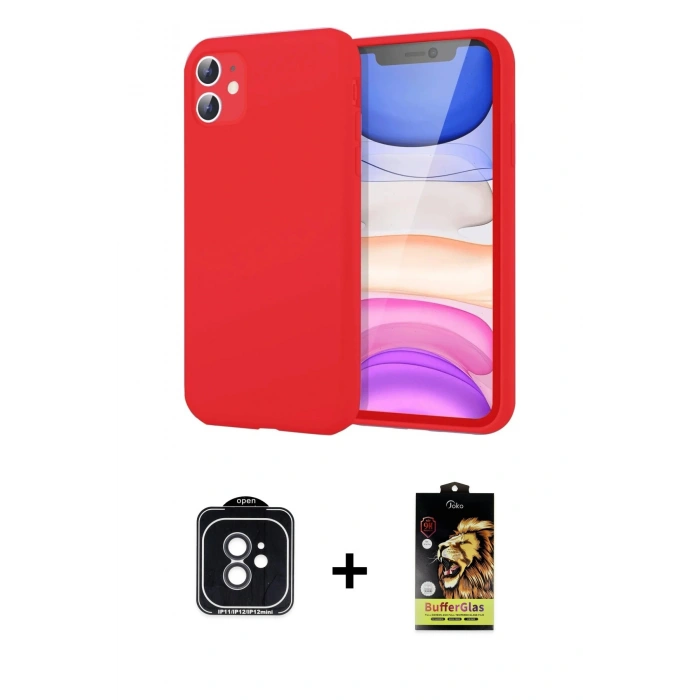 MARSİLYAN™- iPhone 11 Kılıf Kozmos Yansıma Özel Seri - Siyah Buffer Cam Ekran Koruyucu + PVD Metal Kamera Lens - SH