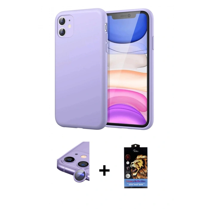 MARSİLYAN™- iPhone 11 Kılıf Kozmos Yansıma Özel Seri - Siyah Buffer Hayalet Cam Ekran Koruyucu + Raze Metal Kamera Lens - MR