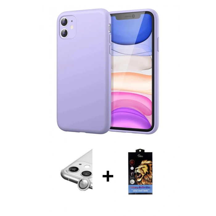 MARSİLYAN™- iPhone 11 Kılıf Kozmos Yansıma Özel Seri - Siyah Buffer Hayalet Cam Ekran Koruyucu + Raze Metal Kamera Lens - GS