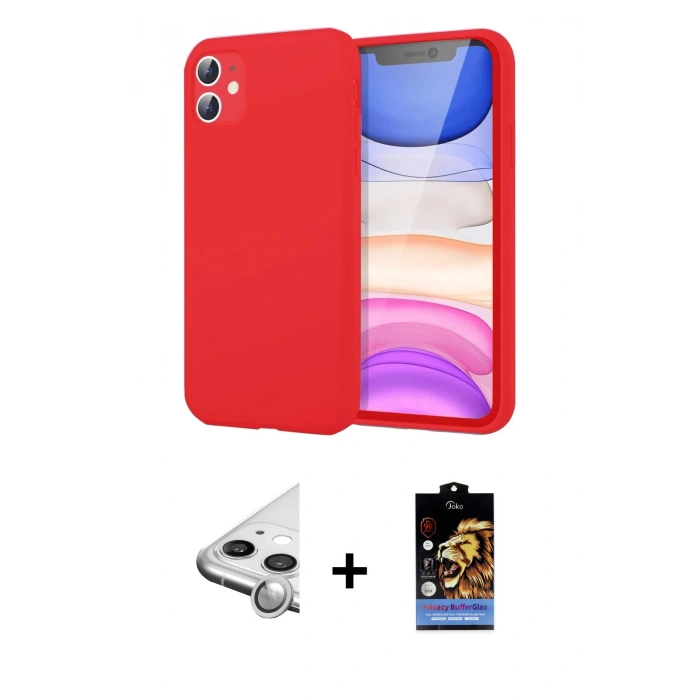 MARSİLYAN™- iPhone 11 Kılıf Kozmos Yansıma Özel Seri - Siyah Buffer Hayalet Cam Ekran Koruyucu + Raze Metal Kamera Lens - GS