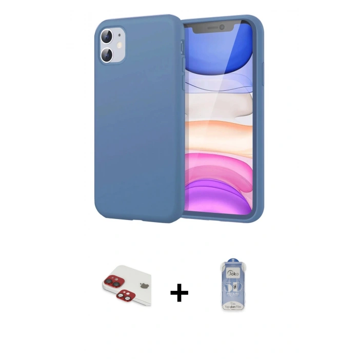 MARSİLYAN™- iPhone 11 Kılıf Kozmos Yansıma Özel Seri - Siyah Joko Magic 5D Cam + Pers Alüminyum Kamera Lens - KI