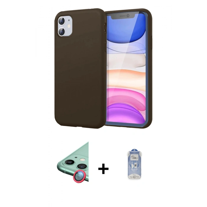 MARSİLYAN™- iPhone 11 Kılıf Kozmos Yansıma Özel Seri - Siyah Joko Magic 5D Cam + Raze Metal Kamera Lens - KI
