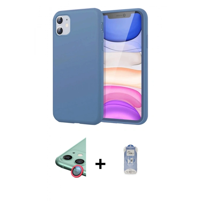 MARSİLYAN™- iPhone 11 Kılıf Kozmos Yansıma Özel Seri - Siyah Joko Magic 5D Cam + Raze Metal Kamera Lens - KI