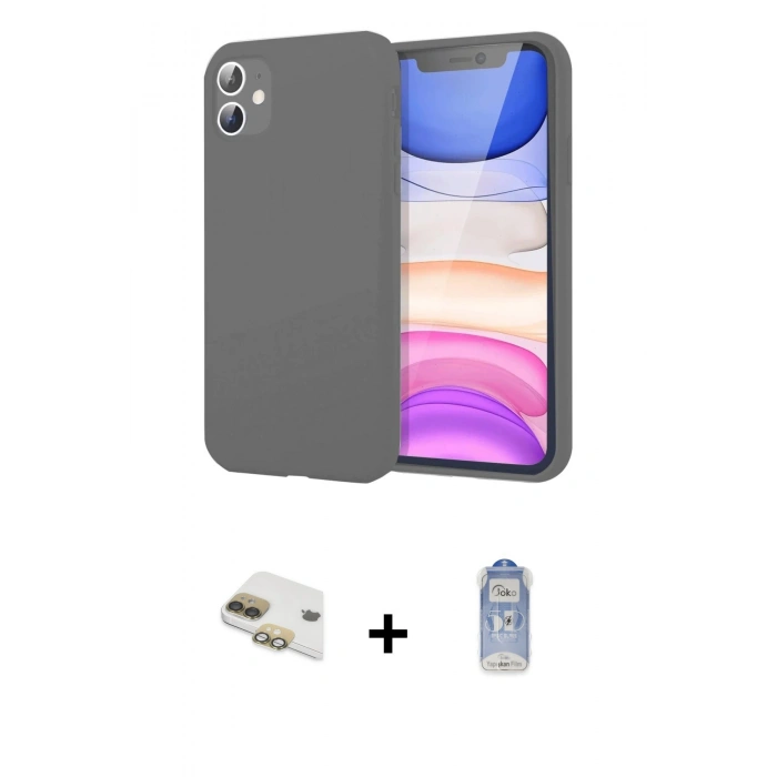 MARSİLYAN™- iPhone 11 Kılıf Kozmos Yansıma Özel Seri - Siyah Joko Magic 5D Cam + Pers Alüminyum Kamera Lens - GD
