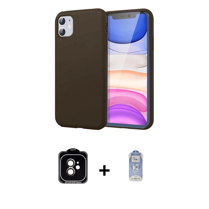 MARSİLYAN™- iPhone 11 Kılıf Kozmos Yansıma Özel Seri - Siyah Joko Magic 5D Cam + PVD Metal Kamera Lens - TU