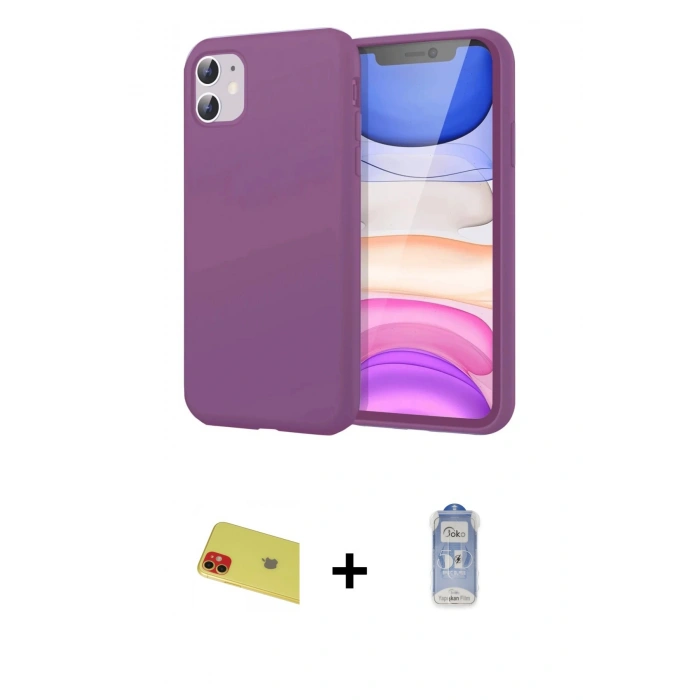 MARSİLYAN™- iPhone 11 Kılıf Kozmos Yansıma Özel Seri - Siyah Joko Magic 5D Cam + Rainbow Kamera Lens Koruma Cam - KI