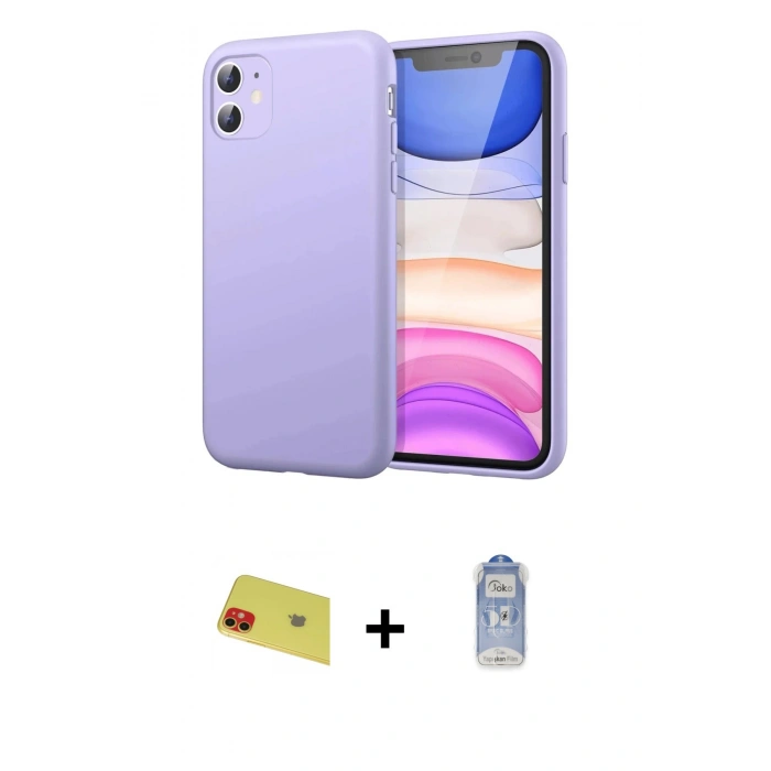MARSİLYAN™- iPhone 11 Kılıf Kozmos Yansıma Özel Seri - Siyah Joko Magic 5D Cam + Rainbow Kamera Lens Koruma Cam - KI