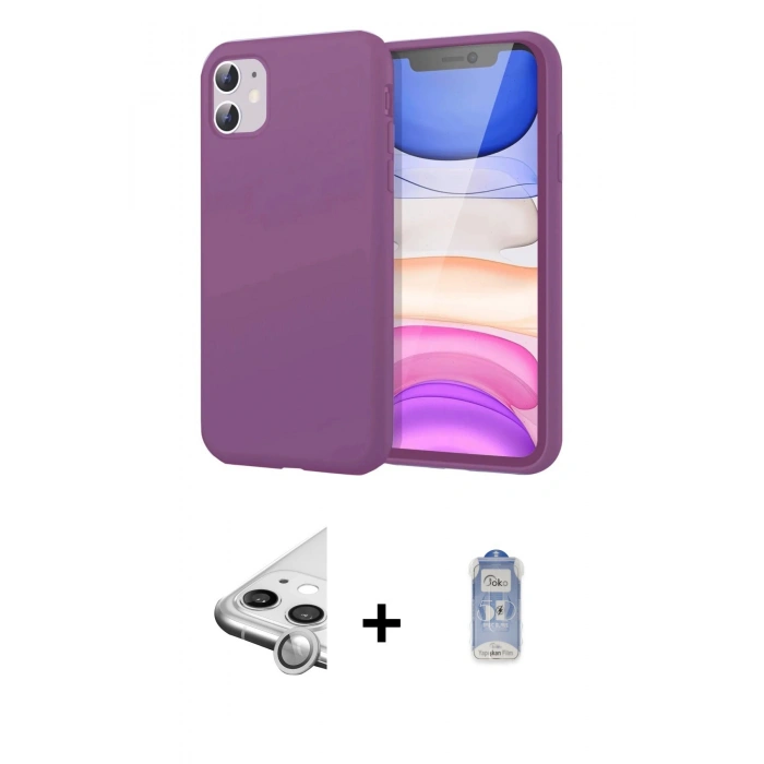MARSİLYAN™- iPhone 11 Kılıf Kozmos Yansıma Özel Seri - Siyah Joko Magic 5D Cam + Raze Metal Kamera Lens - GS