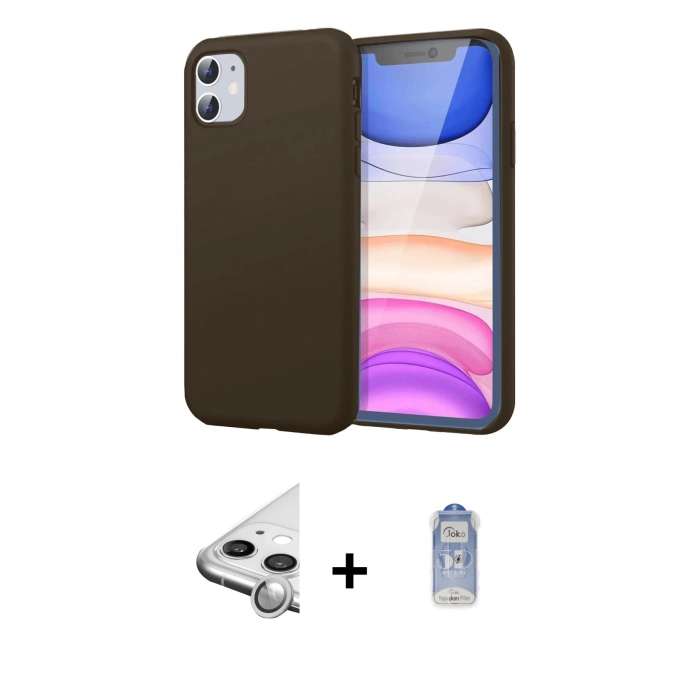 MARSİLYAN™- iPhone 11 Kılıf Kozmos Yansıma Özel Seri - Siyah Joko Magic 5D Cam + Raze Metal Kamera Lens - GS