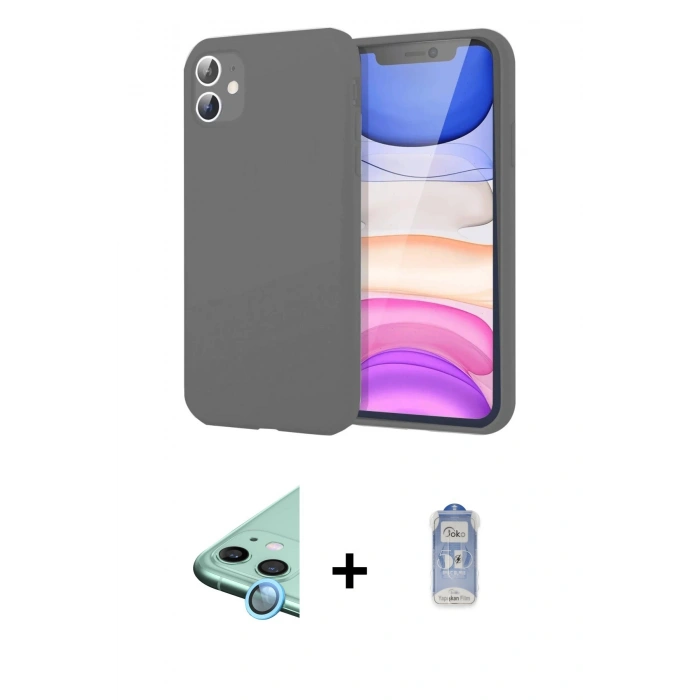 MARSİLYAN™- iPhone 11 Kılıf Kozmos Yansıma Özel Seri - Siyah Joko Magic 5D Cam + Raze Metal Kamera Lens - MI