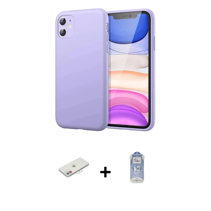 MARSİLYAN™- iPhone 11 Kılıf Kozmos Yansıma Özel Seri - Siyah Joko Magic 5D Cam + Renkli Kamera Lens Koruma Cam - PE