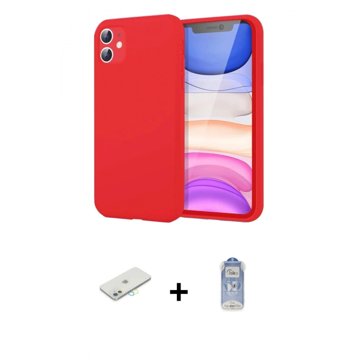 MARSİLYAN™- iPhone 11 Kılıf Kozmos Yansıma Özel Seri - Siyah Joko Magic 5D Cam + Renkli Kamera Lens Koruma Cam - SI