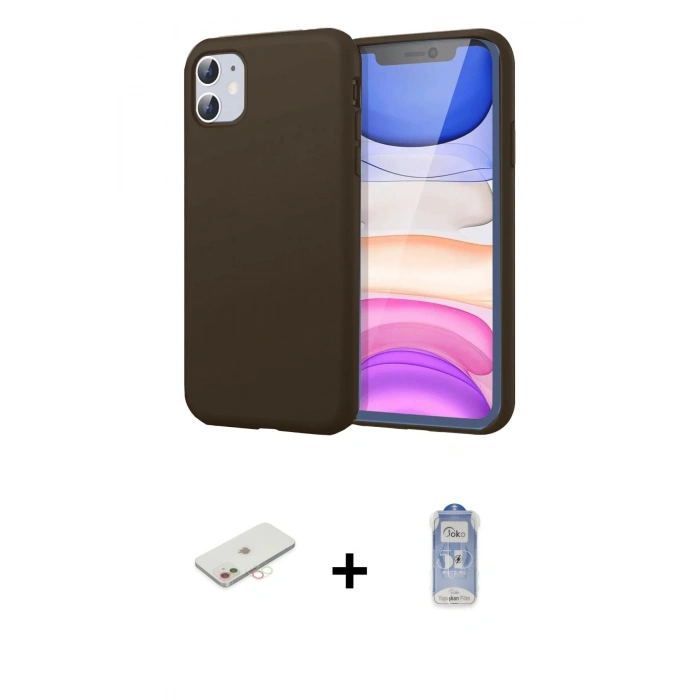 MARSİLYAN™- iPhone 11 Kılıf Kozmos Yansıma Özel Seri - Siyah Joko Magic 5D Cam + Renkli Kamera Lens Koruma Cam - YL