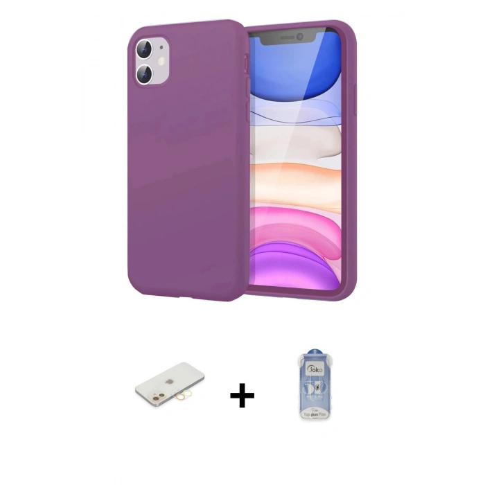 MARSİLYAN™- iPhone 11 Kılıf Kozmos Yansıma Özel Seri - Siyah Joko Magic 5D Cam + Renkli Kamera Lens Koruma Cam - SI