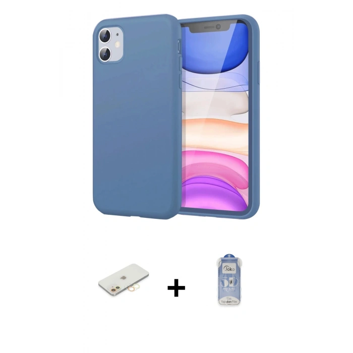 MARSİLYAN™- iPhone 11 Kılıf Kozmos Yansıma Özel Seri - Siyah Joko Magic 5D Cam + Renkli Kamera Lens Koruma Cam - SI