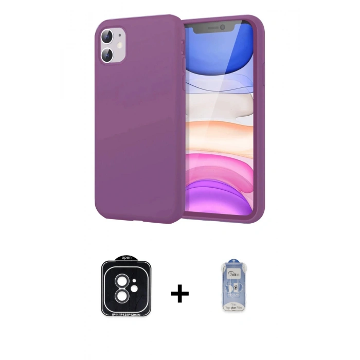 MARSİLYAN™- iPhone 11 Kılıf Kozmos Yansıma Özel Seri - Siyah Joko Magic 5D Cam + Siyah PVD Metal Kamera Lens