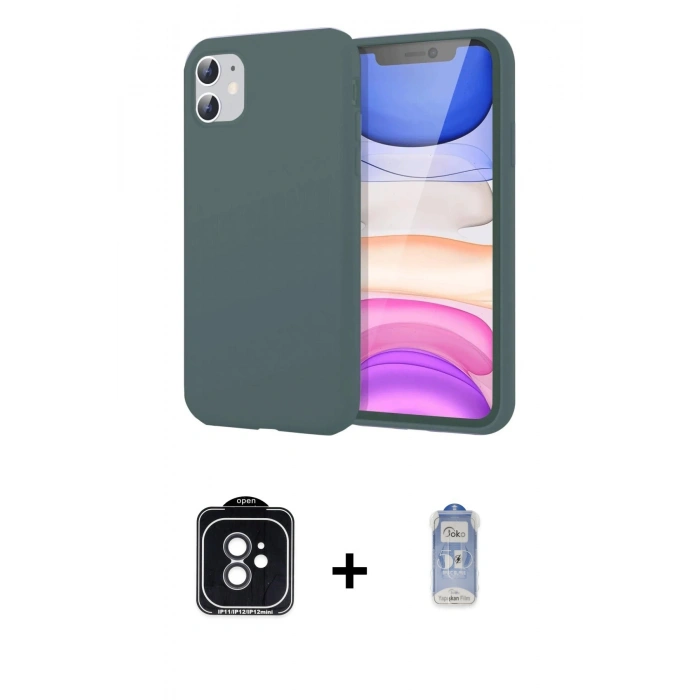 MARSİLYAN™- iPhone 11 Kılıf Kozmos Yansıma Özel Seri - Siyah Joko Magic 5D Cam + Siyah PVD Metal Kamera Lens
