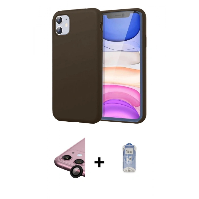 MARSİLYAN™- iPhone 11 Kılıf Kozmos Yansıma Özel Seri - Siyah Joko Magic 5D Cam + Raze Metal Kamera Lens - SH