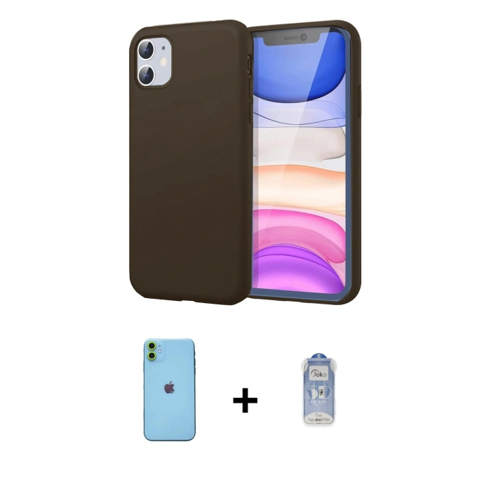 MARSİLYAN™- iPhone 11 Kılıf Kozmos Yansıma Özel Seri - Siyah Joko Magic 5D Cam + Neon Fosforlu Kamera Lens - YL