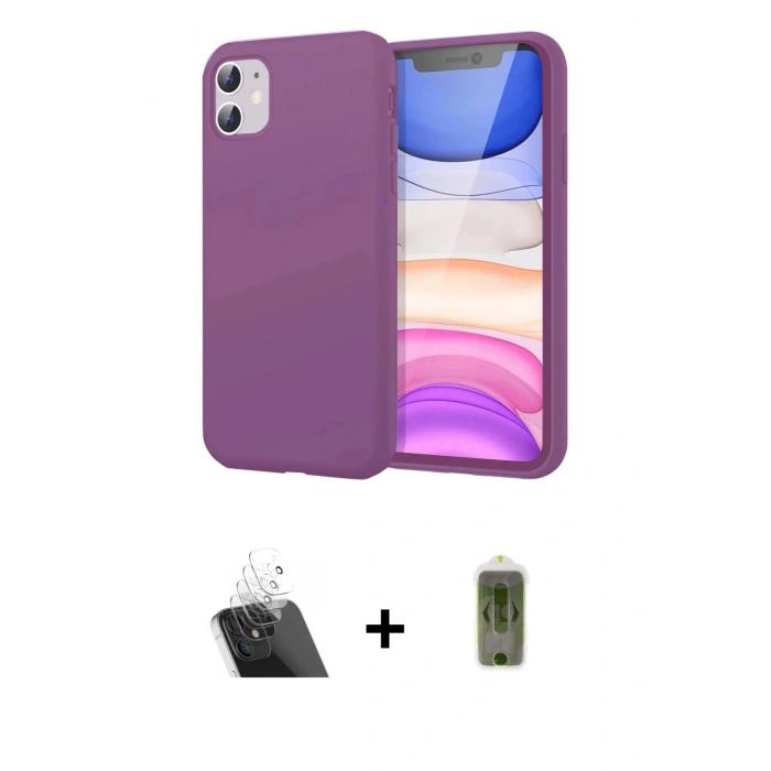 MARSİLYAN™- iPhone 11 Kılıf Kozmos Yansıma Özel Seri - Siyah Joko Magic 5D Hayalet Cam + Kamera Lens Koruma Cam - SF