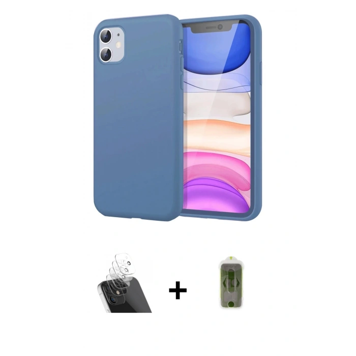 MARSİLYAN™- iPhone 11 Kılıf Kozmos Yansıma Özel Seri - Siyah Joko Magic 5D Hayalet Cam + Kamera Lens Koruma Cam - SF