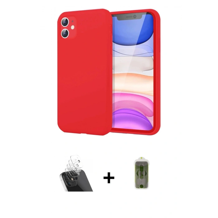 MARSİLYAN™- iPhone 11 Kılıf Kozmos Yansıma Özel Seri - Siyah Joko Magic 5D Hayalet Cam + Kamera Lens Koruma Cam - SF