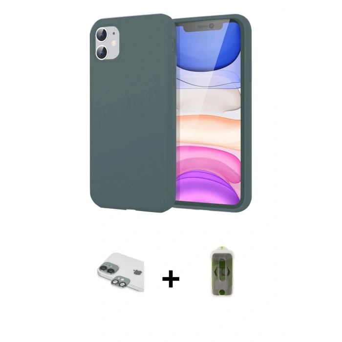 MARSİLYAN™- iPhone 11 Kılıf Kozmos Yansıma Özel Seri - Siyah Joko Magic 5D Hayalet Cam + Pers Alüminyum Kamera Lens - YL