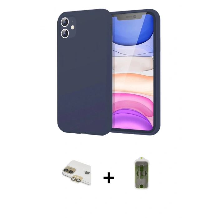 MARSİLYAN™- iPhone 11 Kılıf Kozmos Yansıma Özel Seri - Siyah Joko Magic 5D Hayalet Cam + Pers Alüminyum Kamera Lens - GD