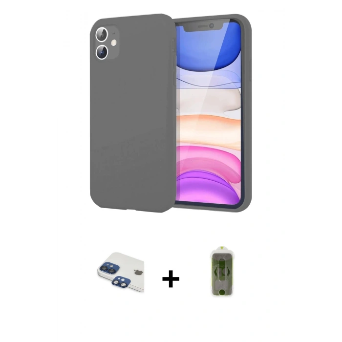 MARSİLYAN™- iPhone 11 Kılıf Kozmos Yansıma Özel Seri - Siyah Joko Magic 5D Hayalet Cam + Pers Alüminyum Kamera Lens - LT