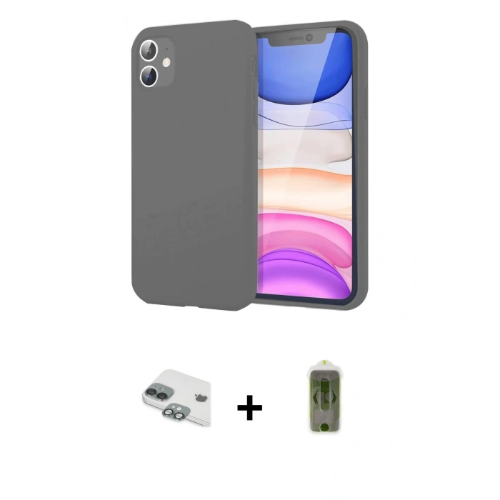 MARSİLYAN™- iPhone 11 Kılıf Kozmos Yansıma Özel Seri - Siyah Joko Magic 5D Hayalet Cam + Pers Alüminyum Kamera Lens - YL