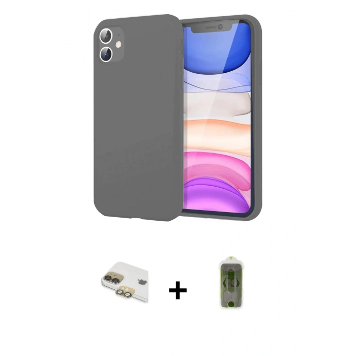MARSİLYAN™- iPhone 11 Kılıf Kozmos Yansıma Özel Seri - Siyah Joko Magic 5D Hayalet Cam + Pers Alüminyum Kamera Lens - GD