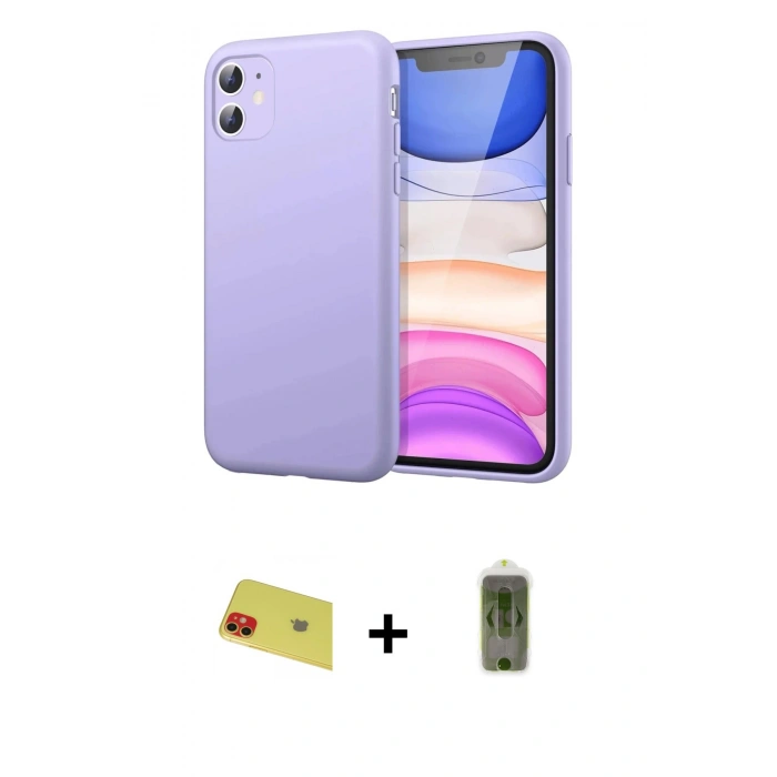 MARSİLYAN™- iPhone 11 Kılıf Kozmos Yansıma Özel Seri - Siyah Joko Magic 5D Hayalet Cam + Rainbow Kamera Lens Koruma Cam - KI