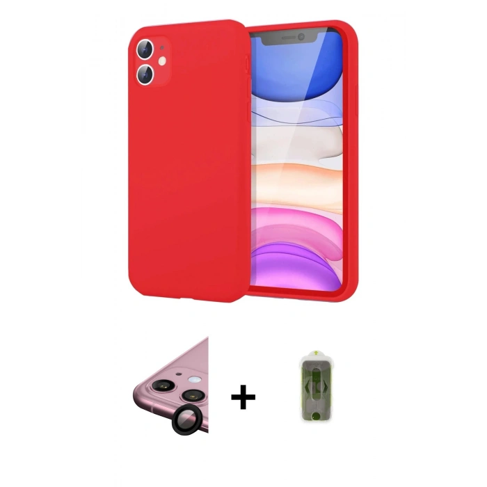MARSİLYAN™- iPhone 11 Kılıf Kozmos Yansıma Özel Seri - Siyah Joko Magic 5D Hayalet Cam + Raze Metal Kamera Lens - SH