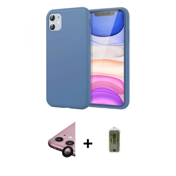 MARSİLYAN™- iPhone 11 Kılıf Kozmos Yansıma Özel Seri - Siyah Joko Magic 5D Hayalet Cam + Raze Metal Kamera Lens - SH