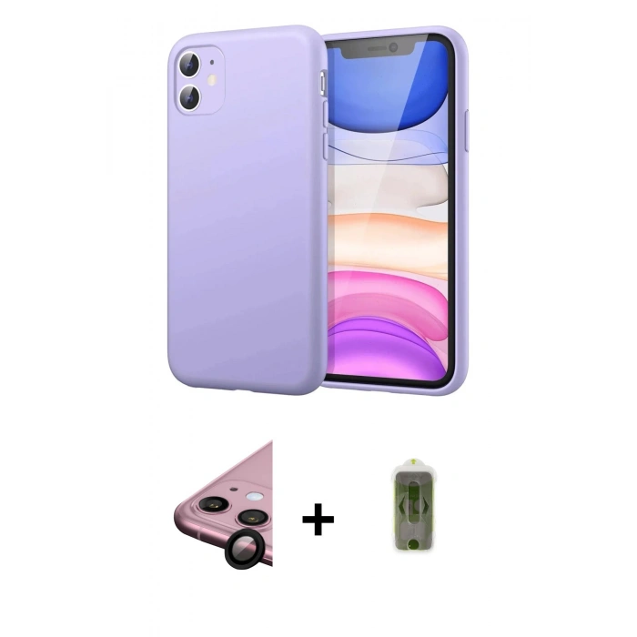 MARSİLYAN™- iPhone 11 Kılıf Kozmos Yansıma Özel Seri - Siyah Joko Magic 5D Hayalet Cam + Raze Metal Kamera Lens - SH