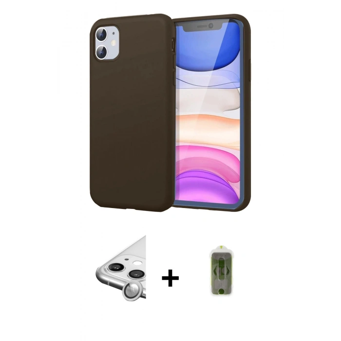 MARSİLYAN™- iPhone 11 Kılıf Kozmos Yansıma Özel Seri - Siyah Joko Magic 5D Hayalet Cam + Raze Metal Kamera Lens - GS