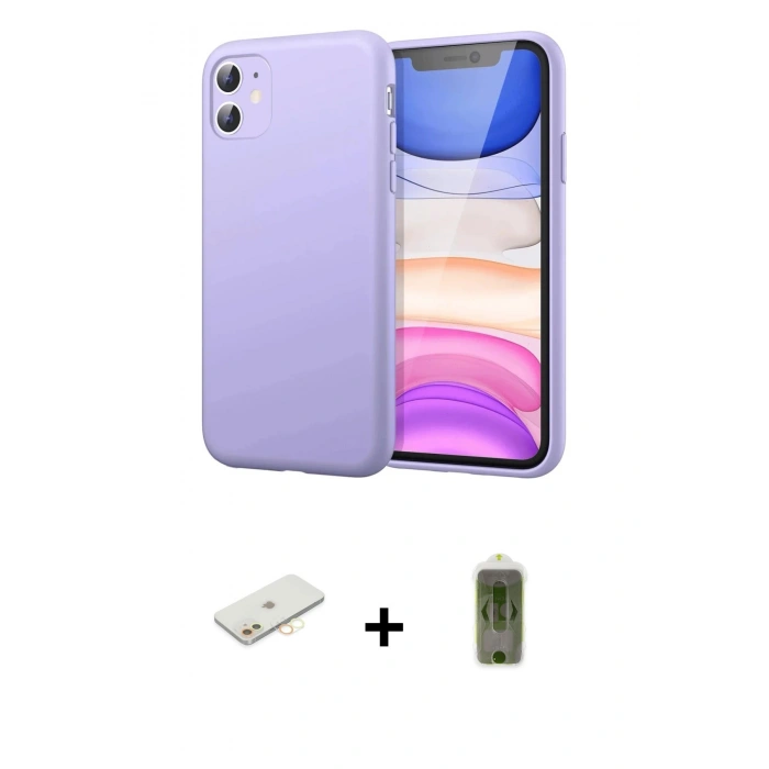 MARSİLYAN™- iPhone 11 Kılıf Kozmos Yansıma Özel Seri - Siyah Joko Magic 5D Hayalet Cam + Renkli Kamera Lens Koruma Cam - SI