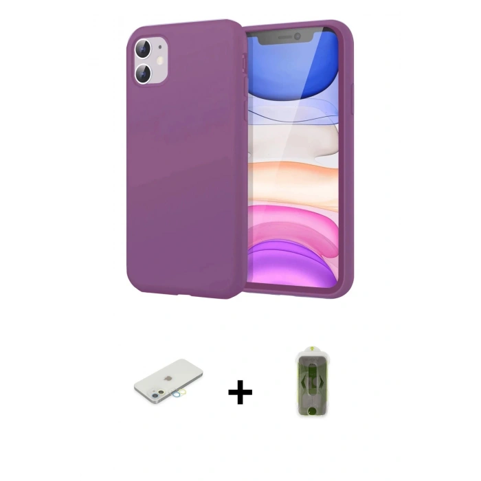 MARSİLYAN™- iPhone 11 Kılıf Kozmos Yansıma Özel Seri - Siyah Joko Magic 5D Hayalet Cam + Renkli Kamera Lens Koruma Cam - SI