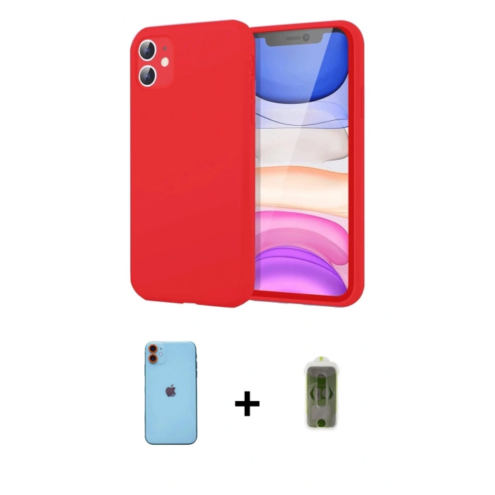 MARSİLYAN™- iPhone 11 Kılıf Kozmos Yansıma Özel Seri - Siyah Joko Magic 5D Hayalet Cam + Neon Fosforlu Kamera Lens - TU